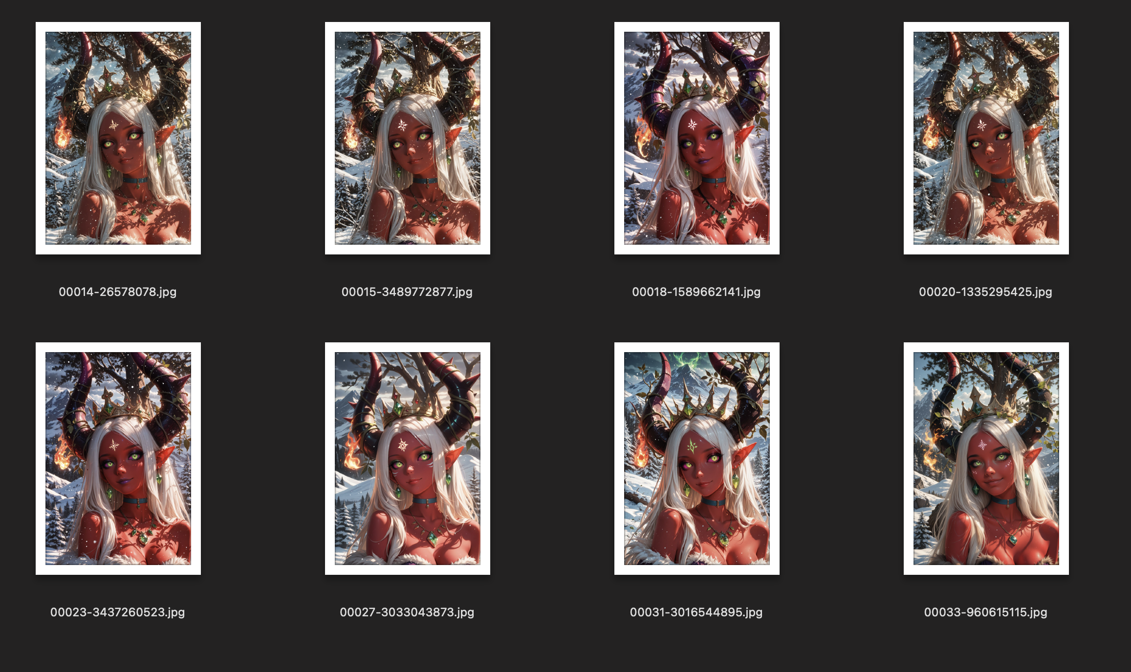 8 survivors from the img2img round